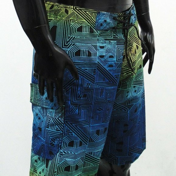 SURF BEACH EXCHANGE MENS MULTICOLOR BOARD SHORTS - Picture 2 of 4